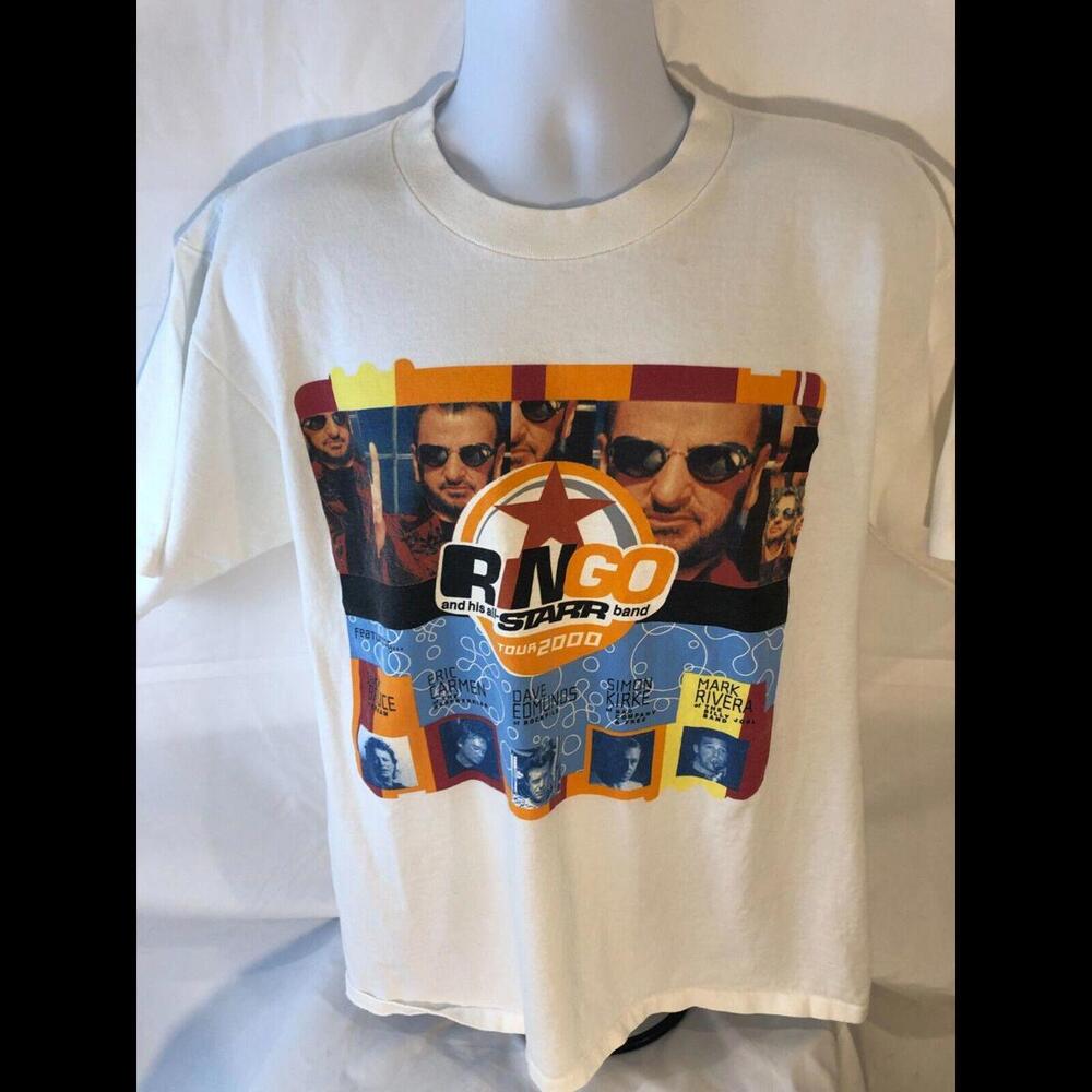 Ringo Starr 2000 All-Star Band Tour Vtg T-shirt White Lrg